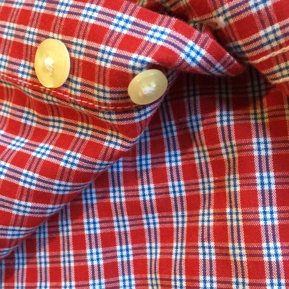Chaps red plaid button down, men’s XL - Picture 3 of 5
